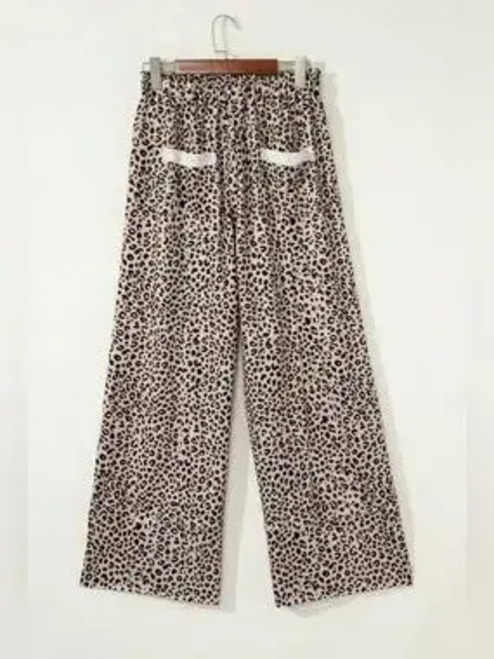Leopard Print Wide-Leg Pants with Drawstring - Picture 8 of 9